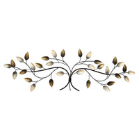 Beige Over The Door Blowing Leaves Metal Wall Decor