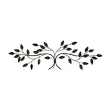 Beige Over The Door Blowing Leaves Metal Wall Decor