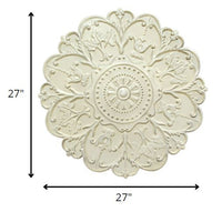 Distressed Floral Shabby Medallion Metal Wall Decor