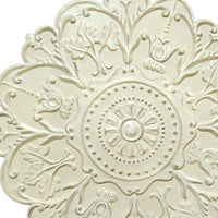 Distressed Floral Shabby Medallion Metal Wall Decor