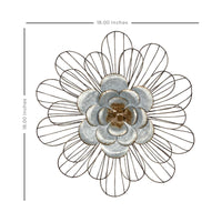 Well-Crafted Galvanized Daisy Metal Wall Decor