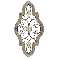 French Country White-Wash Metal Scroll Wall Decor