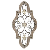 French Country White-Wash Metal Scroll Wall Decor