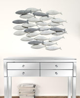 Coastal Grey School of Fish Metal Wall Decor