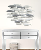 Coastal Grey School of Fish Metal Wall Decor