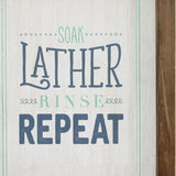 Rustic Soap Lather Rinse Repeat Framed Wall Art