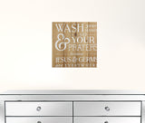 Rustic Wash Your Hands Say Your Prayers Wall Art