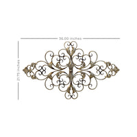Champagne Ornate Scroll Metal Decor