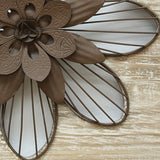 Distressed Flower Wood Wall Decor with Metal Floral Centerpiece