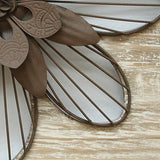 Distressed Flower Wood Wall Decor with Metal Floral Centerpiece