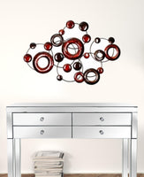 Red Multi-Metallic Circle Wall Decor