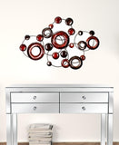 Red Multi-Metallic Circle Wall Decor