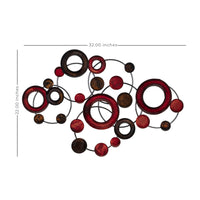 Red Multi-Metallic Circle Wall Decor