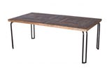 Natural Black 6 Wood 3 Iron Large Dining Table