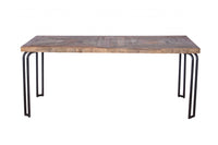 Natural Black 6 Wood 3 Iron Large Dining Table
