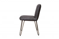 Slate Gray Faux Leather Dining or Side Chair