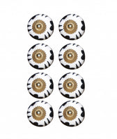 1.5" x 1.5" x 1.5" Black White And Gold  Knobs 8 Pack