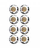 1.5" x 1.5" x 1.5" Black White And Gold  Knobs 8 Pack