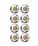 1.5" x 1.5" x 1.5" Black White And Gold  Knobs 8 Pack