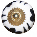 1.5" x 1.5" x 1.5" Black White And Gold  Knobs 8 Pack