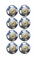 Charming Blue And Gold Set of 8 Knobs