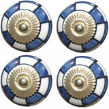 Charming Blue And Gold Set of 8 Knobs