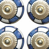 Charming Blue And Gold Set of 8 Knobs