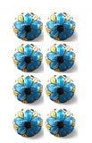 1.5" x 1.5" x 1.5" Blue Black And Yellow  Knobs 8 Pack