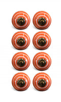 1.5" x 1.5" x 1.5" Bronze White And Orange  Knobs 8 Pack