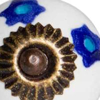 1.5" x 1.5" x 1.5" White Blue and Turquoise  Knobs 12 Pack