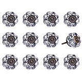 1.5" x 1.5" x 1.5" White Black and Gold  Knobs 12 Pack