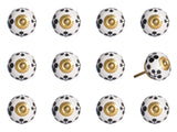1.5" x 1.5" x 1.5" White Black and Yellow  Knobs 12 Pack