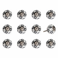 Floral White and Sky Blue Set of 12 Knobs