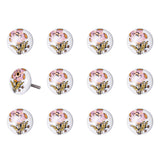 Floral White and Pink Set of 12 Knobs