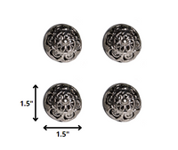 1.5" x 1.5" x 1.5" Black and Chrome  Knobs 12 Pack