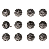 1.5" x 1.5" x 1.5" Black and Chrome  Knobs 12 Pack