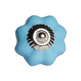Floral White and Sky Blue Set of 12 Knobs