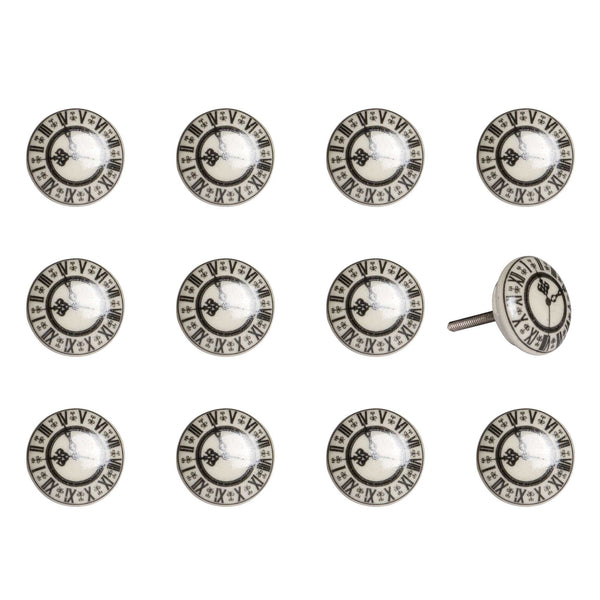 1.5" x 1.5" x 1.5" Cream Black and Gray  Knobs 12 Pack