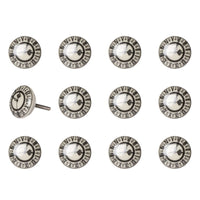 1.5" x 1.5" x 1.5" Cream Black and Gray  Knobs 12 Pack