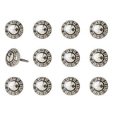 1.5" x 1.5" x 1.5" Cream Black and Gray  Knobs 12 Pack