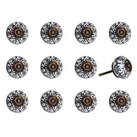 1.5" x 1.5" x 1.5" Black White Copper  Knobs 12 Pack