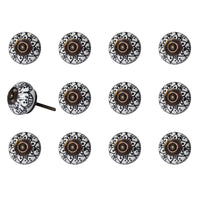 1.5" x 1.5" x 1.5" Black White Copper  Knobs 12 Pack