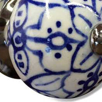 1.5" x 1.5" x 1.5" White Blue and Silver Knobs 12 Pack