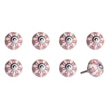 1.5" x 1.5" x 1.5" Hues Of Pink Red And Green  Knobs 8 Pack