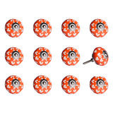 1.5" x 1.5" x 1.5" Orange White and Silver  Knobs 12 Pack