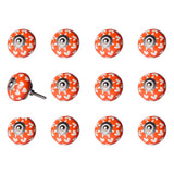 1.5" x 1.5" x 1.5" Orange White and Silver  Knobs 12 Pack