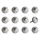1.5" x 1.5" x 1.5" Blue Cream (Beige) with Silver  Knobs 12 Pack