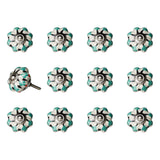 1.5" x 1.5" x 1.5" White Green and Black  Knobs 12 Pack