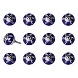1.5" x 1.5" x 1.5" Navy White and Silver  Knobs 12 Pack