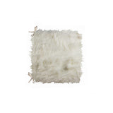 Set of 2 Off White Cozy Faux Fur Chair Pads